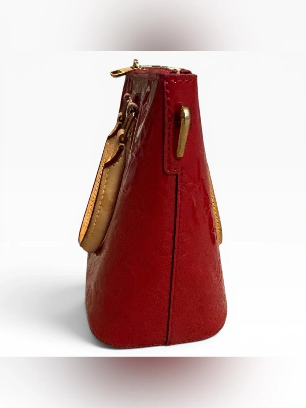 Louis Vuitton Montebello MM Red Monogram Vernis Patent Leather Satchel Bag